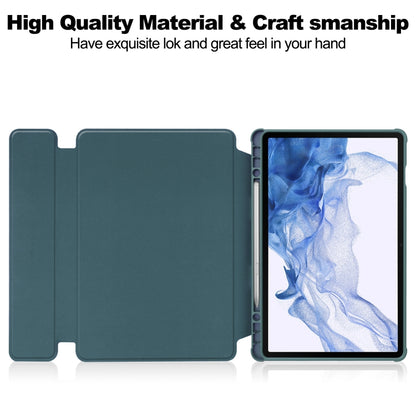 For Samsung Galaxy Tab S9 360 Rotation Transparent Smart Leather Case with Keyboard(Dark Green) - Galaxy Tab S9 Cases by PMC Jewellery | Online Shopping South Africa | PMC Jewellery | Buy Now Pay Later Mobicred