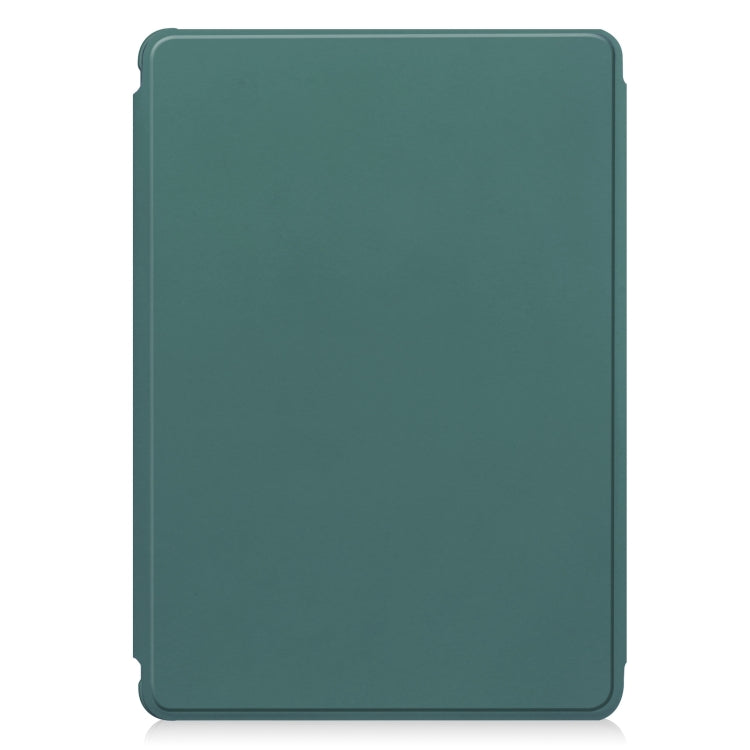 For Samsung Galaxy Tab S9 FE+ / S10+ 360 Rotation Transparent Smart Leather Case with Keyboard(Dark Green) - Galaxy Tab S9 FE+ by PMC Jewellery | Online Shopping South Africa | PMC Jewellery | Buy Now Pay Later Mobicred