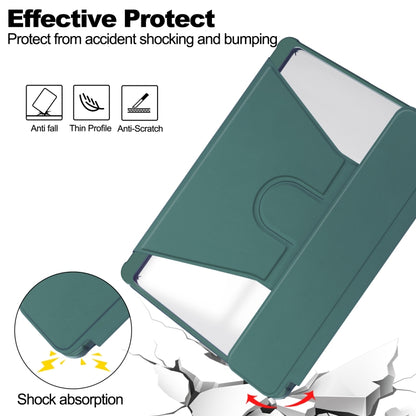 For Samsung Galaxy Tab S9+ 360 Rotation Transparent Smart Leather Case(Dark Green) - Galaxy Tab S9+ Cases by PMC Jewellery | Online Shopping South Africa | PMC Jewellery | Buy Now Pay Later Mobicred