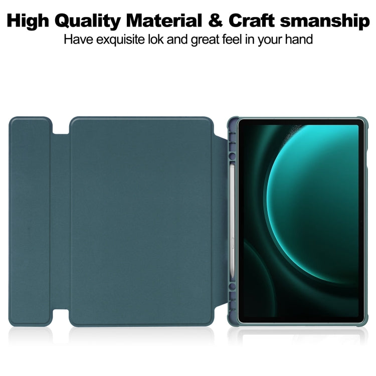 For Samsung Galaxy Tab S9 FE+ / S10+ 360 Rotation Transparent Smart Leather Case(Dark Green) - Galaxy Tab S9 FE+ by PMC Jewellery | Online Shopping South Africa | PMC Jewellery | Buy Now Pay Later Mobicred