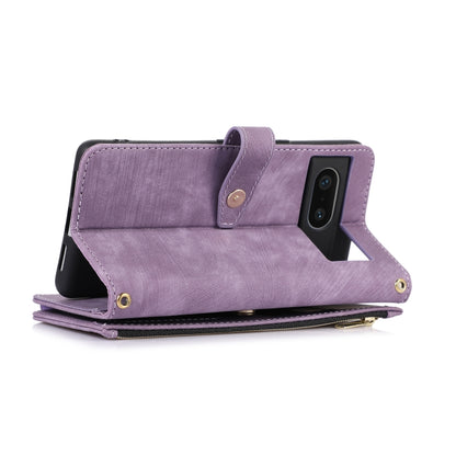 For Google Pixel 7 Dream 9-Card Wallet Zipper Bag Leather Phone Case(Purple) - Google Cases by PMC Jewellery | Online Shopping South Africa | PMC Jewellery | Buy Now Pay Later Mobicred