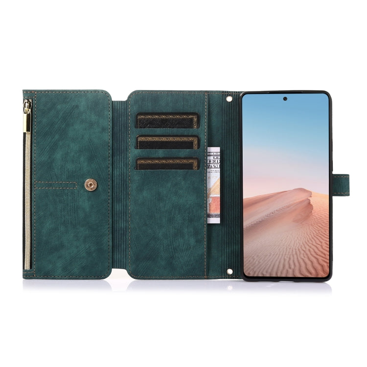 For Google Pixel 6 Dream 9-Card Wallet Zipper Bag Leather Phone Case(Green) - Google Cases by PMC Jewellery | Online Shopping South Africa | PMC Jewellery | Buy Now Pay Later Mobicred