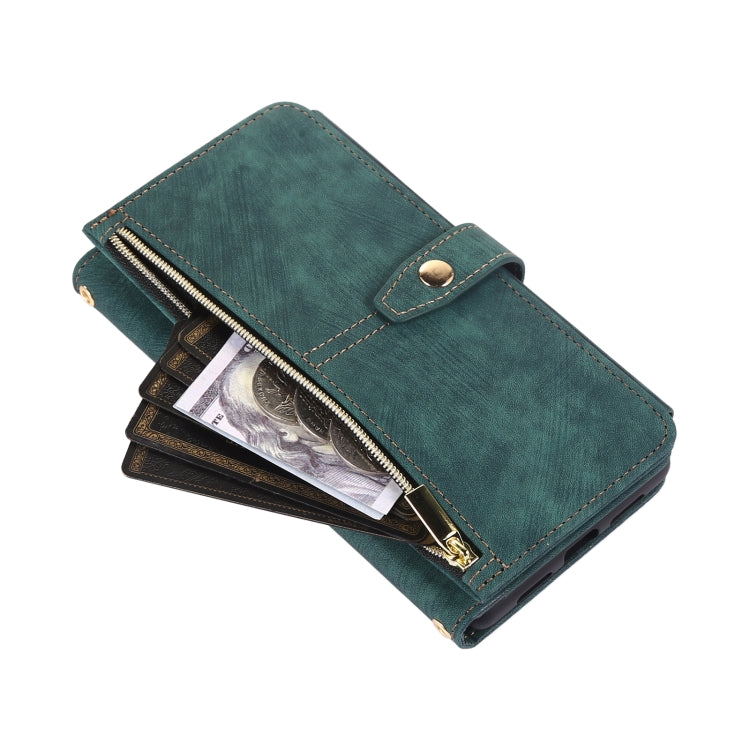 For Google Pixel 6 Dream 9-Card Wallet Zipper Bag Leather Phone Case(Green) - Google Cases by PMC TechLife | Online Shopping South Africa | PMC TechLife | Buy Now Pay Later Mobicred