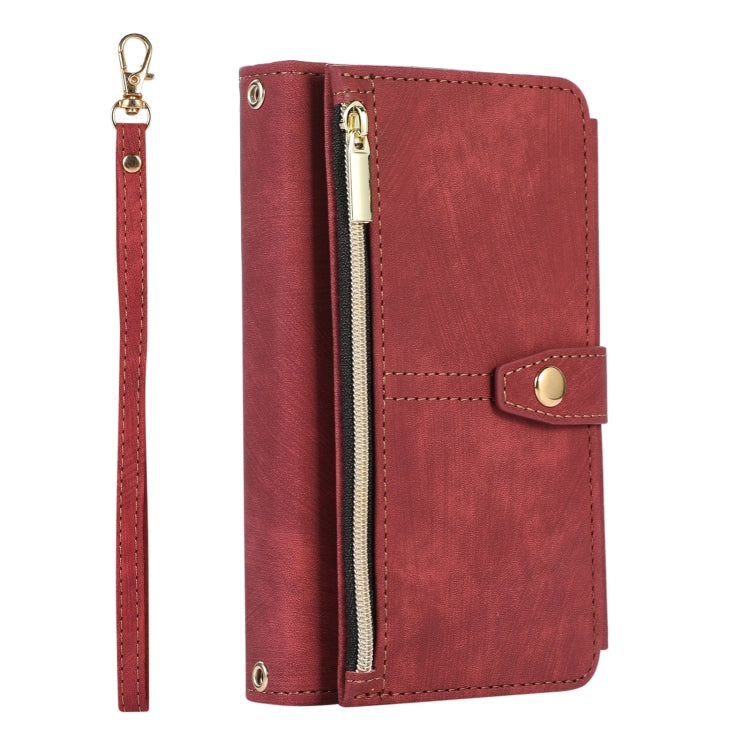 For Google Pixel Fold Dream 9-Card Wallet Zipper Bag Leather Phone Case(Red) - Google Cases by PMC Jewellery | Online Shopping South Africa | PMC Jewellery | Buy Now Pay Later Mobicred