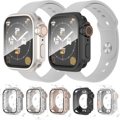 For Apple Watch Series 9 / 8 / 7 45mm Change to Ultra 49mm Waterproof All-Inclusive Film Hybrid PC Watch Case(Transparent) - Watch Cases by PMC Jewellery | Online Shopping South Africa | PMC Jewellery | Buy Now Pay Later Mobicred