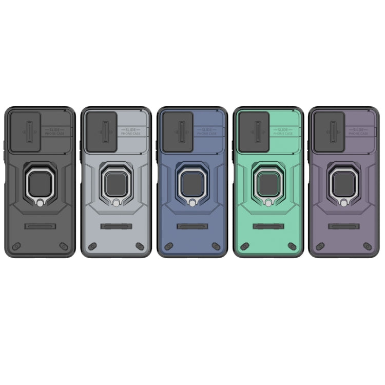 For Xiaomi Redmi Note 12 5G Global Sliding Camshield TPU + PC Shockproof Phone Case with Holder(Purple) - Xiaomi Cases by PMC TechLife | Online Shopping South Africa | PMC TechLife | Buy Now Pay Later Mobicred