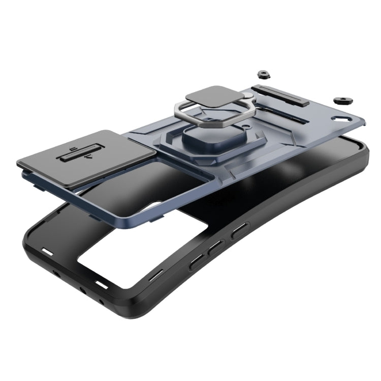 For Xiaomi Redmi K60 5G Sliding Camshield TPU + PC Shockproof Phone Case with Holder(Purple) - Xiaomi Cases by PMC TechLife | Online Shopping South Africa | PMC TechLife | Buy Now Pay Later Mobicred