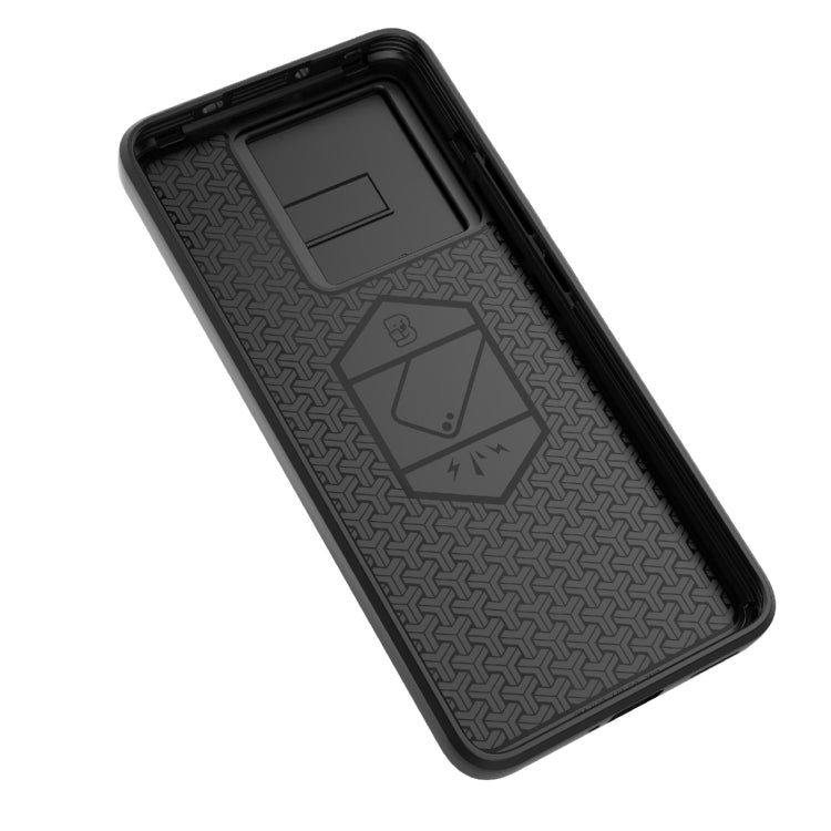 For Xiaomi Redmi K60 Ultra 5G Sliding Camshield TPU + PC Shockproof Phone Case with Holder(Black) - Xiaomi Cases by PMC Jewellery | Online Shopping South Africa | PMC Jewellery | Buy Now Pay Later Mobicred