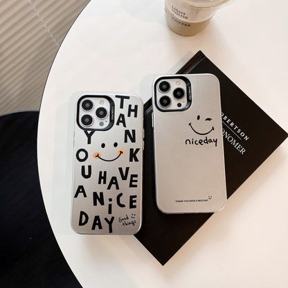 For iPhone 16 Plus Electroplated Silver Series PC Protective Phone Case(Creative Text B) - iPhone 16 Plus Cases by PMC Jewellery | Online Shopping South Africa | PMC Jewellery | Buy Now Pay Later Mobicred