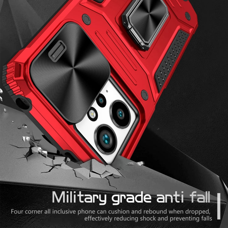 For Redmi Note 12 4G / 5G Global Camshield Robot TPU Hybrid PC Phone Case(Red) - Xiaomi Cases by PMC TechLife | Online Shopping South Africa | PMC TechLife | Buy Now Pay Later Mobicred
