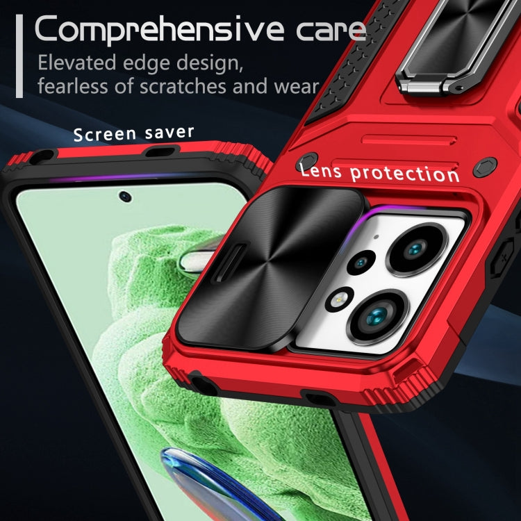 For Redmi Note 12 4G / 5G Global Camshield Robot TPU Hybrid PC Phone Case(Red) - Xiaomi Cases by PMC TechLife | Online Shopping South Africa | PMC TechLife | Buy Now Pay Later Mobicred