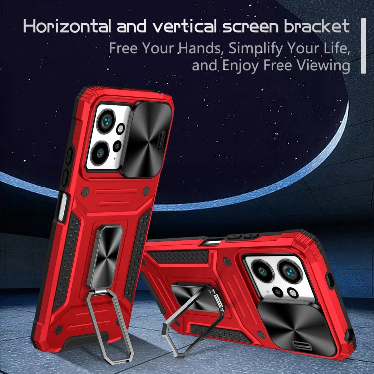 For Redmi Note 12 4G / 5G Global Camshield Robot TPU Hybrid PC Phone Case(Red) - Xiaomi Cases by PMC TechLife | Online Shopping South Africa | PMC TechLife | Buy Now Pay Later Mobicred