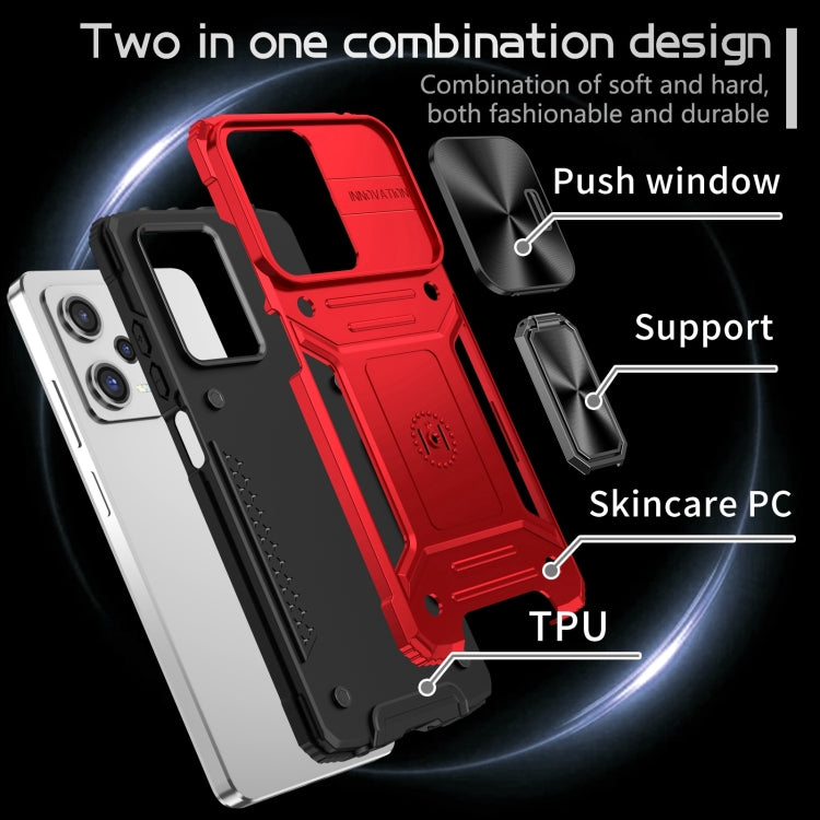 For Redmi Note 12 Pro Global Camshield Robot TPU Hybrid PC Phone Case(Red) - Xiaomi Cases by PMC TechLife | Online Shopping South Africa | PMC TechLife | Buy Now Pay Later Mobicred