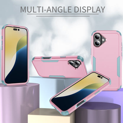 For iPhone 16 Plus Commuter Shockproof TPU + PC Phone Case(Pink+Grey Green) - iPhone 16 Plus Cases by PMC Jewellery | Online Shopping South Africa | PMC Jewellery | Buy Now Pay Later Mobicred