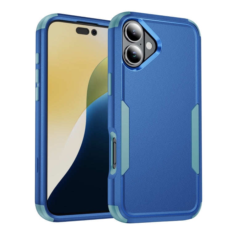 For iPhone 16 Commuter Shockproof TPU + PC Phone Case(Royal Blue+Grey Green) - iPhone 16 Cases by PMC Jewellery | Online Shopping South Africa | PMC Jewellery | Buy Now Pay Later Mobicred