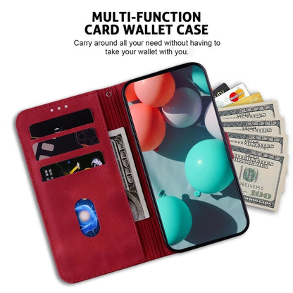 For Xiaomi Redmi Note 13 5G 7-shaped Embossed Leather Phone Case(Red) - Note 13 Cases by PMC Jewellery | Online Shopping South Africa | PMC Jewellery | Buy Now Pay Later Mobicred