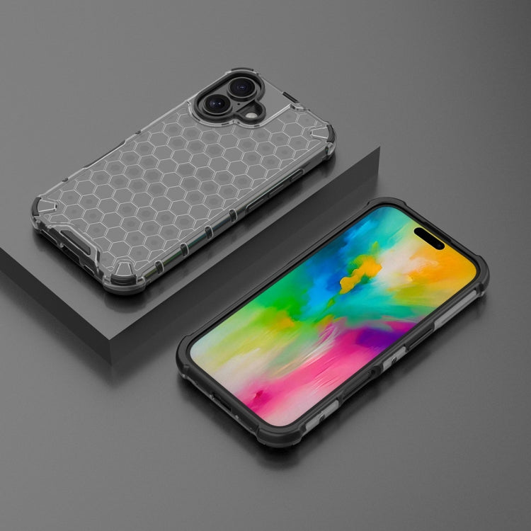 For iPhone 16 Plus Honeycomb Shockproof Phone Case(Black) - iPhone 16 Plus Cases by PMC TechLife | Online Shopping South Africa | PMC TechLife | Buy Now Pay Later Mobicred