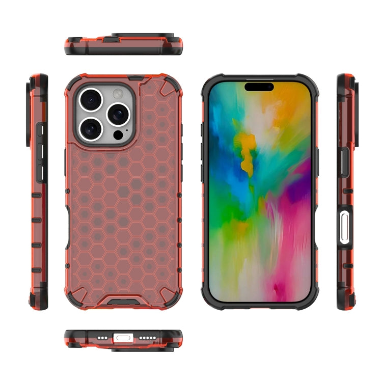 For iPhone 16 Pro Honeycomb Shockproof Phone Case(Red) - iPhone 16 Pro Cases by PMC Jewellery | Online Shopping South Africa | PMC Jewellery | Buy Now Pay Later Mobicred