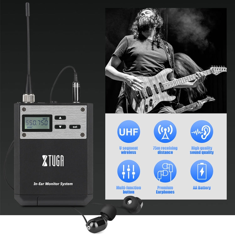 XTUGA  IEM1100 Professional Wireless In Ear Monitor System 2 BodyPacks(UK Plug) - Microphone by XTUGA | Online Shopping South Africa | PMC Jewellery | Buy Now Pay Later Mobicred