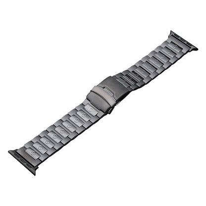 For Apple Watch Series 7 45mm Safety Buckle Titanium Steel Watch Band(Grey) - Watch Bands by PMC Jewellery | Online Shopping South Africa | PMC Jewellery