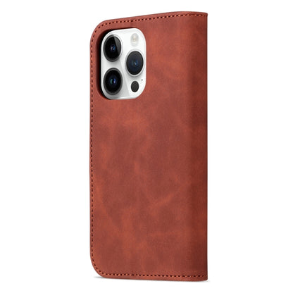 For iPhone 15 Pro Max AZNS Skin Feel Calf Texture Flip Leather Phone Case(Brown) - iPhone 15 Pro Max Cases by AZNS | Online Shopping South Africa | PMC Jewellery | Buy Now Pay Later Mobicred