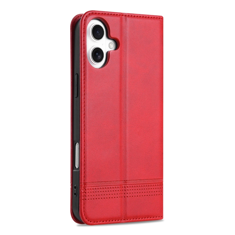 For iPhone 16 Plus AZNS Magnetic Calf Texture Flip Leather Phone Case(Red) - iPhone 16 Plus Cases by AZNS | Online Shopping South Africa | PMC Jewellery | Buy Now Pay Later Mobicred