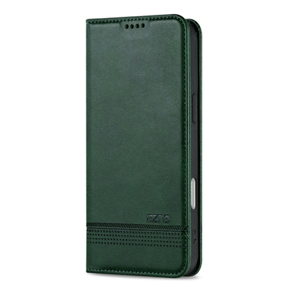 For iPhone 16 Plus AZNS Magnetic Calf Texture Flip Leather Phone Case(Dark Green) - iPhone 16 Plus Cases by AZNS | Online Shopping South Africa | PMC Jewellery | Buy Now Pay Later Mobicred