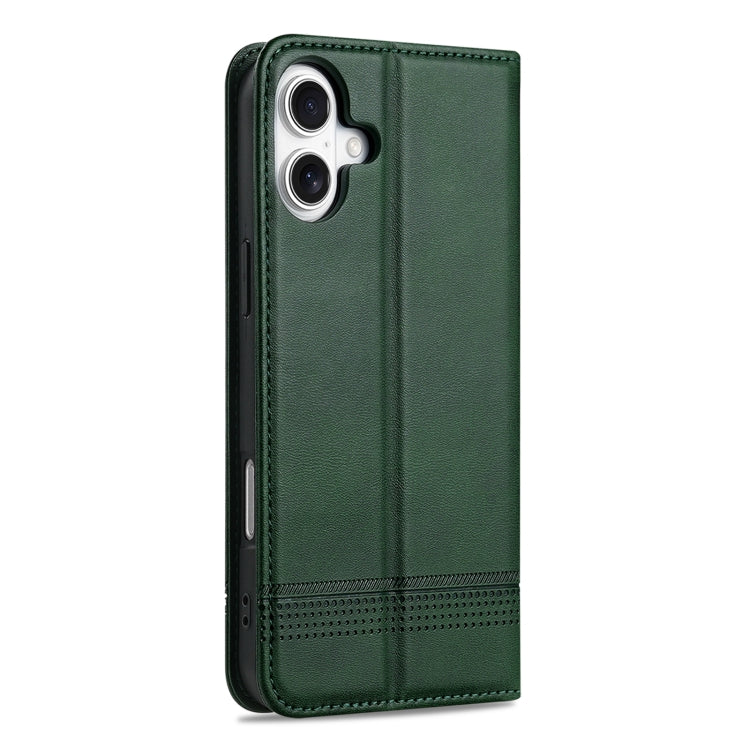 For iPhone 16 Plus AZNS Magnetic Calf Texture Flip Leather Phone Case(Dark Green) - iPhone 16 Plus Cases by AZNS | Online Shopping South Africa | PMC Jewellery | Buy Now Pay Later Mobicred