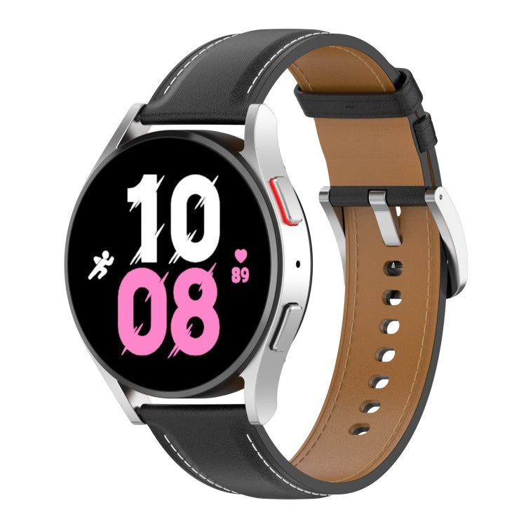 For Samsung Galaxy Watch 6 / 6 Classic Leather Replacement Watch Band(Black) - free shipping - PMc TechLife - Order now!