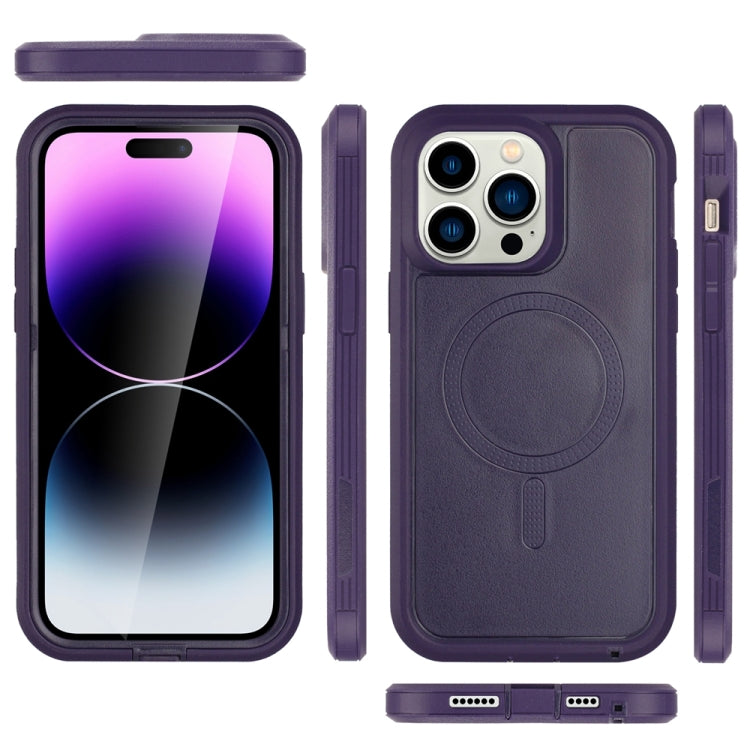 For iPhone 15 Pro Defender Series XT MagSafe Magnetic PC + TPU Shockproof Phone Case(Dark Purple) - iPhone 15 Pro Cases by PMC Jewellery | Online Shopping South Africa | PMC Jewellery