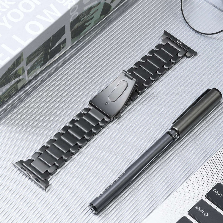 For Apple Watch 4 40mm Five Beads Titanium Steel Watch Band(Grey) - Watch Bands by PMC TechLife | Online Shopping South Africa | PMC TechLife