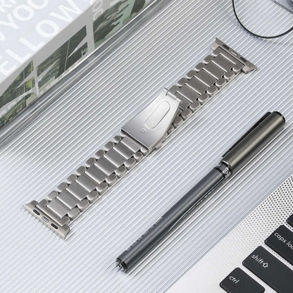 For Apple Watch Series 3 42mm Five Beads Titanium Steel Watch Band(Silver) - Watch Bands by PMC Jewellery | Online Shopping South Africa | PMC Jewellery