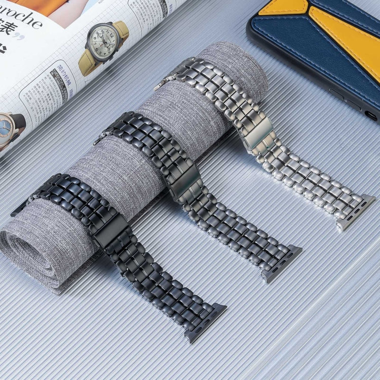 For Apple Watch SE 44mm Five Beads Titanium Steel Watch Band(Silver) - Watch Bands by PMC TechLife | Online Shopping South Africa | PMC TechLife