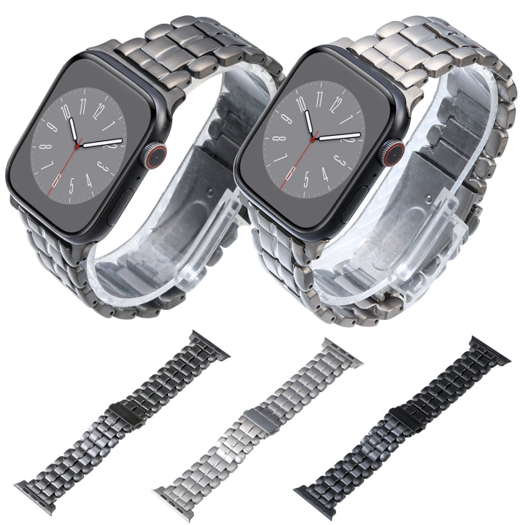 For Apple Watch 38mm Five Beads Titanium Steel Watch Band(Grey) - Watch Bands by PMC TechLife | Online Shopping South Africa | PMC TechLife