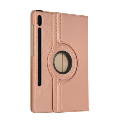 For Samsung Galaxy Tab S9 Ultra 360 Degrees Rotation Holder Litchi Texture Leather Tablet Case(Rose Gold) - Galaxy Tab S9 Ultra Cases by PMC Jewellery | Online Shopping South Africa | PMC Jewellery | Buy Now Pay Later Mobicred