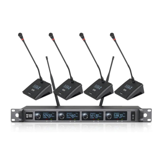 XTUGA A140-C Wireless Microphone System 4-Channel UHF Four Conference Mics(US Plug) - Microphone by XTUGA | Online Shopping South Africa | PMC Jewellery | Buy Now Pay Later Mobicred