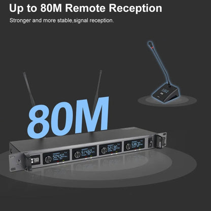 XTUGA A140-C Wireless Microphone System 4-Channel UHF Four Conference Mics(EU Plug) - Microphone by XTUGA | Online Shopping South Africa | PMC Jewellery | Buy Now Pay Later Mobicred