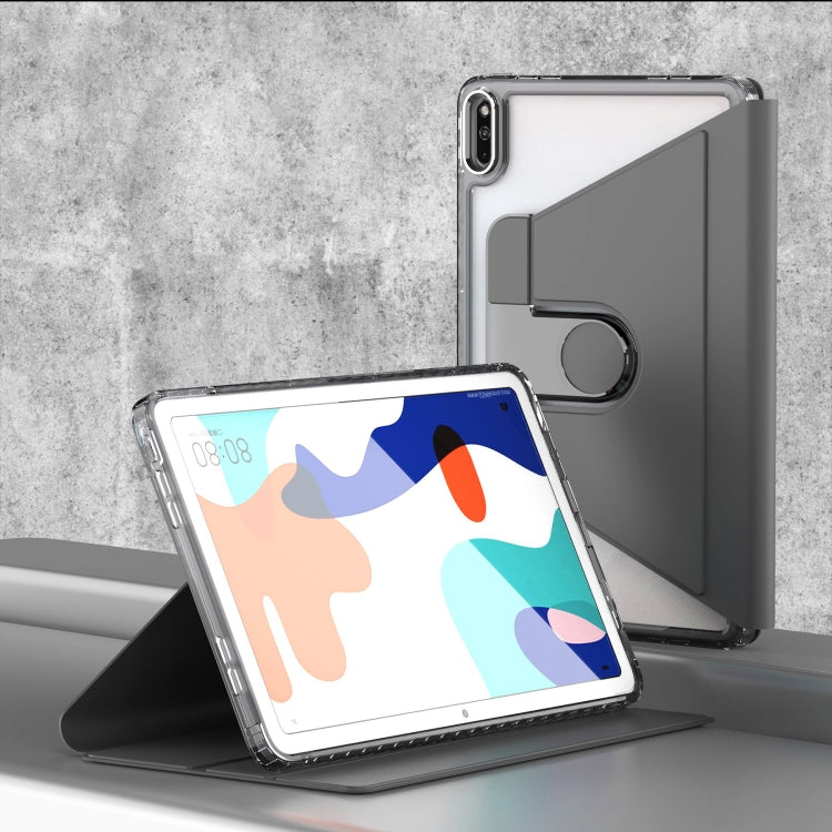 For Huawei MatePad 10.4 Clear 360 Rotation Stand Smart Leather Tablet Case(Black) - Huawei by PMC TechLife | Online Shopping South Africa | PMC TechLife | Buy Now Pay Later Mobicred