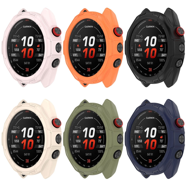 For Garmin Approach S70 42mm Armor Hollow Watch Protective Case(Black) - Watch Cases by PMC TechLife | Online Shopping South Africa | PMC TechLife