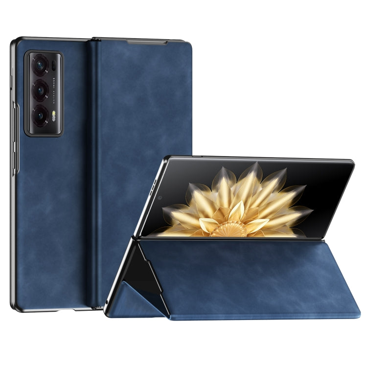 For Honor Magic V2 Celebrity Series Napa Texture Shockproof Phone Leather Case(Sapphire Blue) - Honor Cases by PMC TechLife | Online Shopping South Africa | PMC TechLife | Buy Now Pay Later Mobicred
