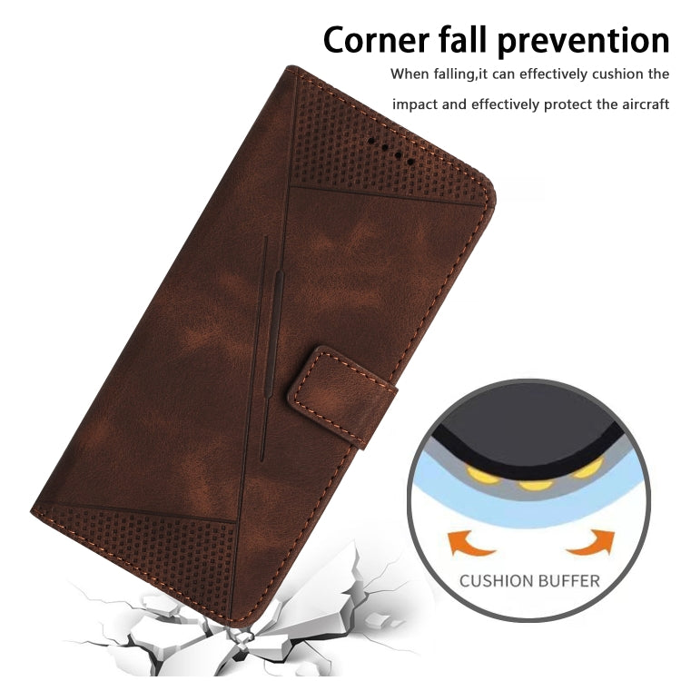 For Motorola Edge 2024 Dream Triangle Leather Phone Case with Lanyard(Brown) - Motorola Cases by PMC Jewellery | Online Shopping South Africa | PMC Jewellery | Buy Now Pay Later Mobicred