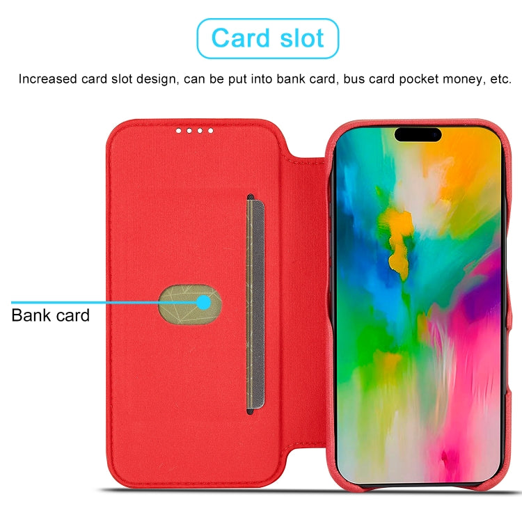 For iPhone 16 Plus LC.IMEEKE Hon Ancient Series Flip Leather Phone Case(Red) - free shipping - PMC Jewellery - Order now!