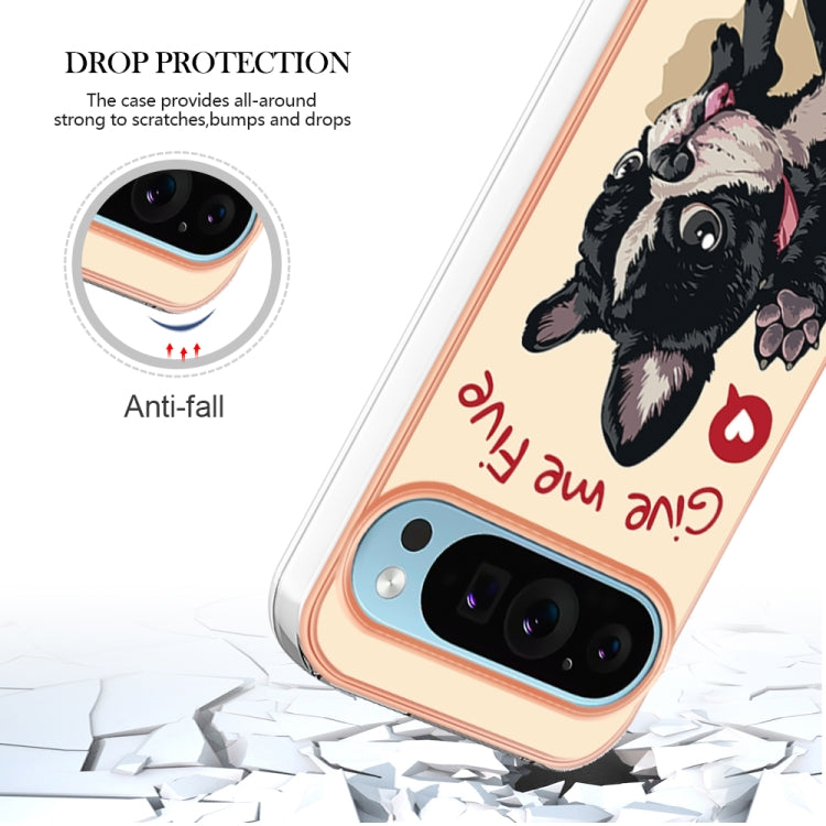 For Google Pixel 9 / 9 Pro Electroplating Dual-side IMD Phone Case(Lucky Dog) - Google Cases by PMC Jewellery | Online Shopping South Africa | PMC Jewellery | Buy Now Pay Later Mobicred