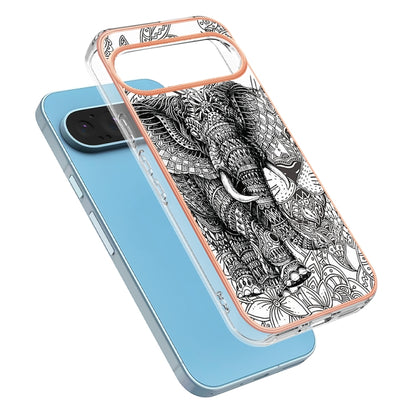 For Google Pixel 9 Pro XL Electroplating Dual-side IMD Phone Case(Totem Elephant) - Google Cases by PMC Jewellery | Online Shopping South Africa | PMC Jewellery | Buy Now Pay Later Mobicred