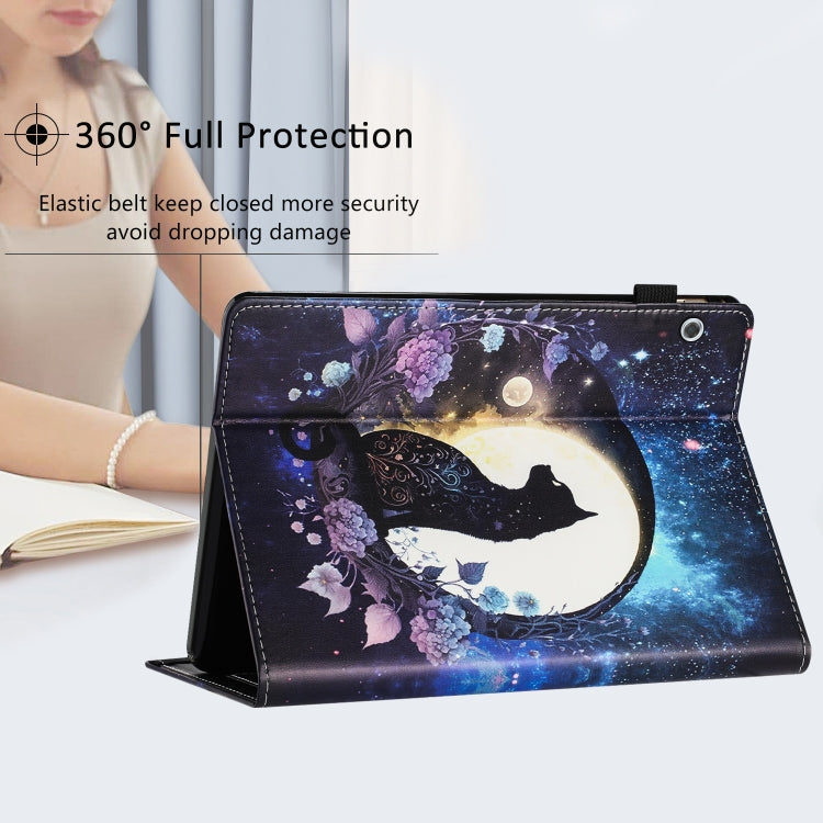 For Huawei MediaPad T5 10 Sewing Litchi Texture Smart Leather Tablet Case(Cat) - Huawei by PMC TechLife | Online Shopping South Africa | PMC TechLife | Buy Now Pay Later Mobicred