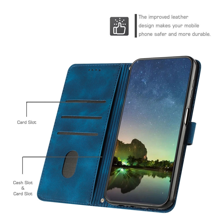 For Honor X8b Dream Triangle Leather Phone Case with Lanyard(Blue) - Honor Cases by PMC TechLife | Online Shopping South Africa | PMC TechLife | Buy Now Pay Later Mobicred