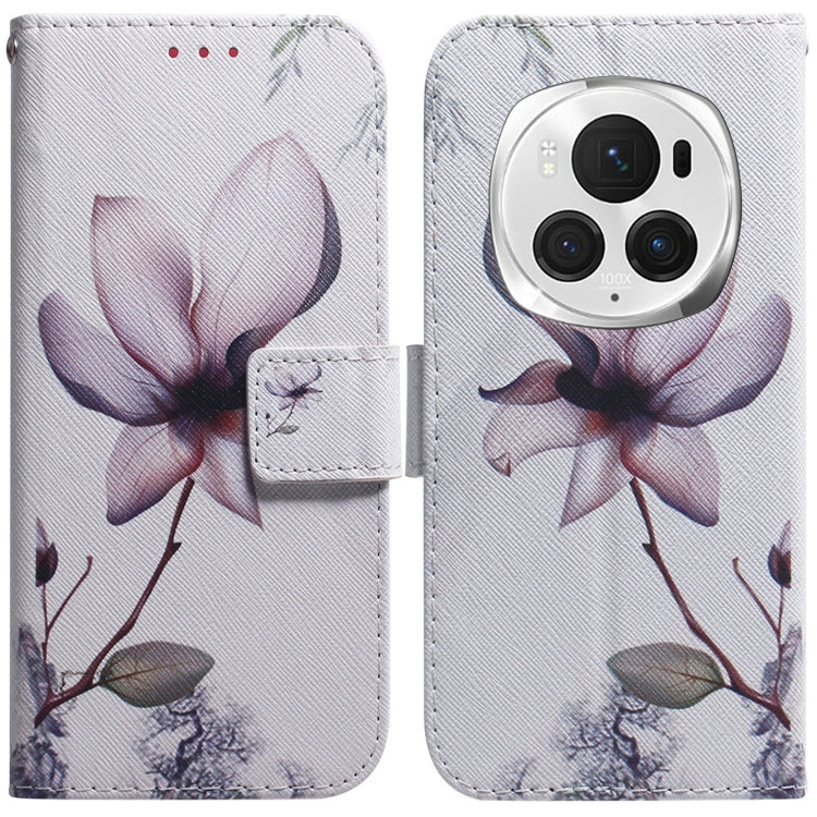 For Honor Magic6 Pro Coloured Drawing Flip Leather Phone Case(Magnolia) - Honor Cases by PMC Jewellery | Online Shopping South Africa | PMC Jewellery | Buy Now Pay Later Mobicred