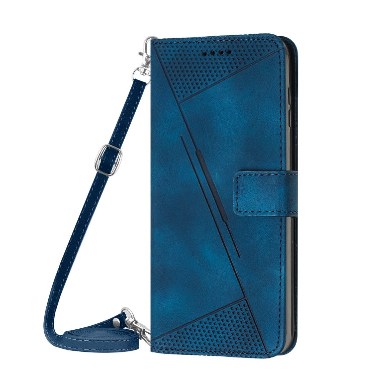 For OPPO Reno11 F Dream Triangle Leather Phone Case with Lanyard(Blue) - Reno11 F Cases by PMC Jewellery | Online Shopping South Africa | PMC Jewellery | Buy Now Pay Later Mobicred