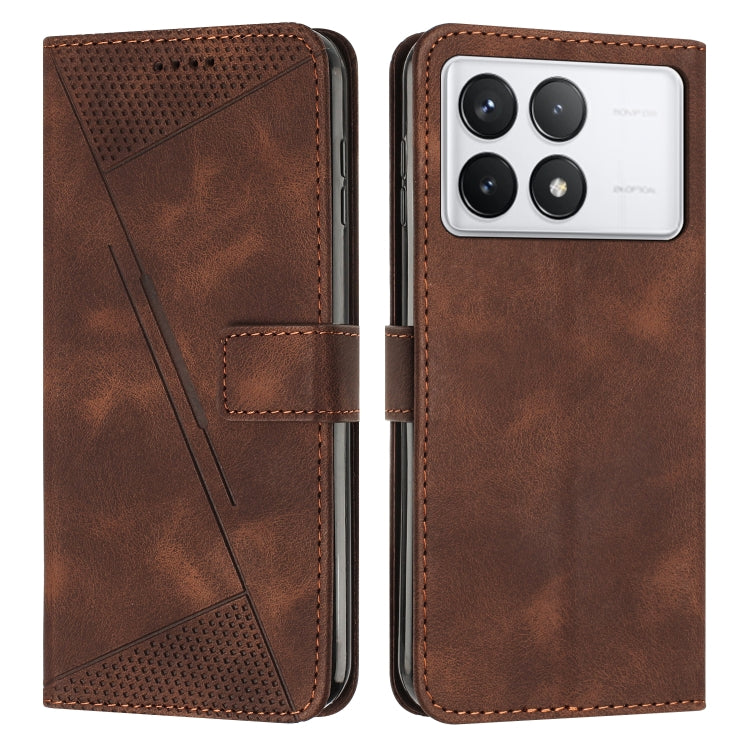 For Xiaomi Redmi K70 / K70 Pro Dream Triangle Leather Phone Case with Lanyard(Brown) - K70 Pro Cases by PMC Jewellery | Online Shopping South Africa | PMC Jewellery | Buy Now Pay Later Mobicred