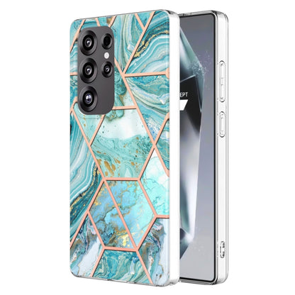 For Samsung Galaxy S25 Ultra 5G Electroplating Splicing Marble TPU Phone Case(Blue) - Galaxy S25 Ultra 5G Cases by PMC Jewellery | Online Shopping South Africa | PMC Jewellery | Buy Now Pay Later Mobicred